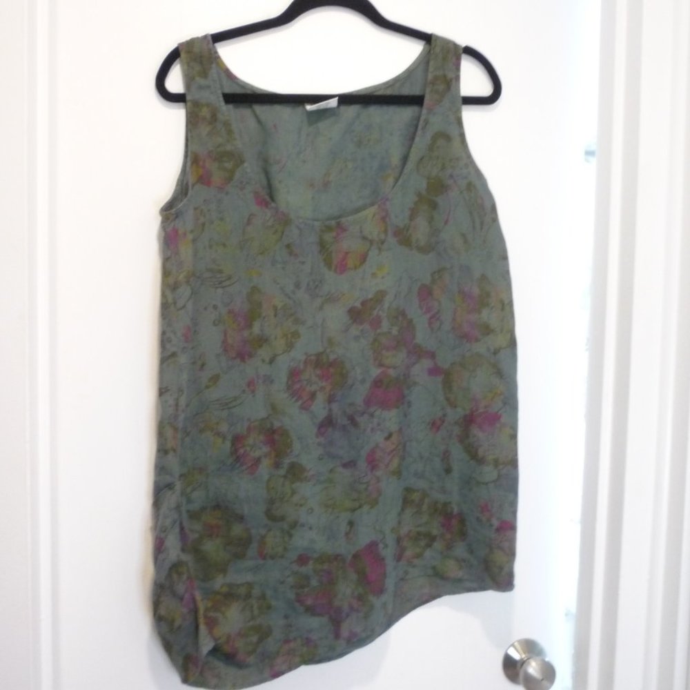 100% Linen Tunic Tank Top Size Medium